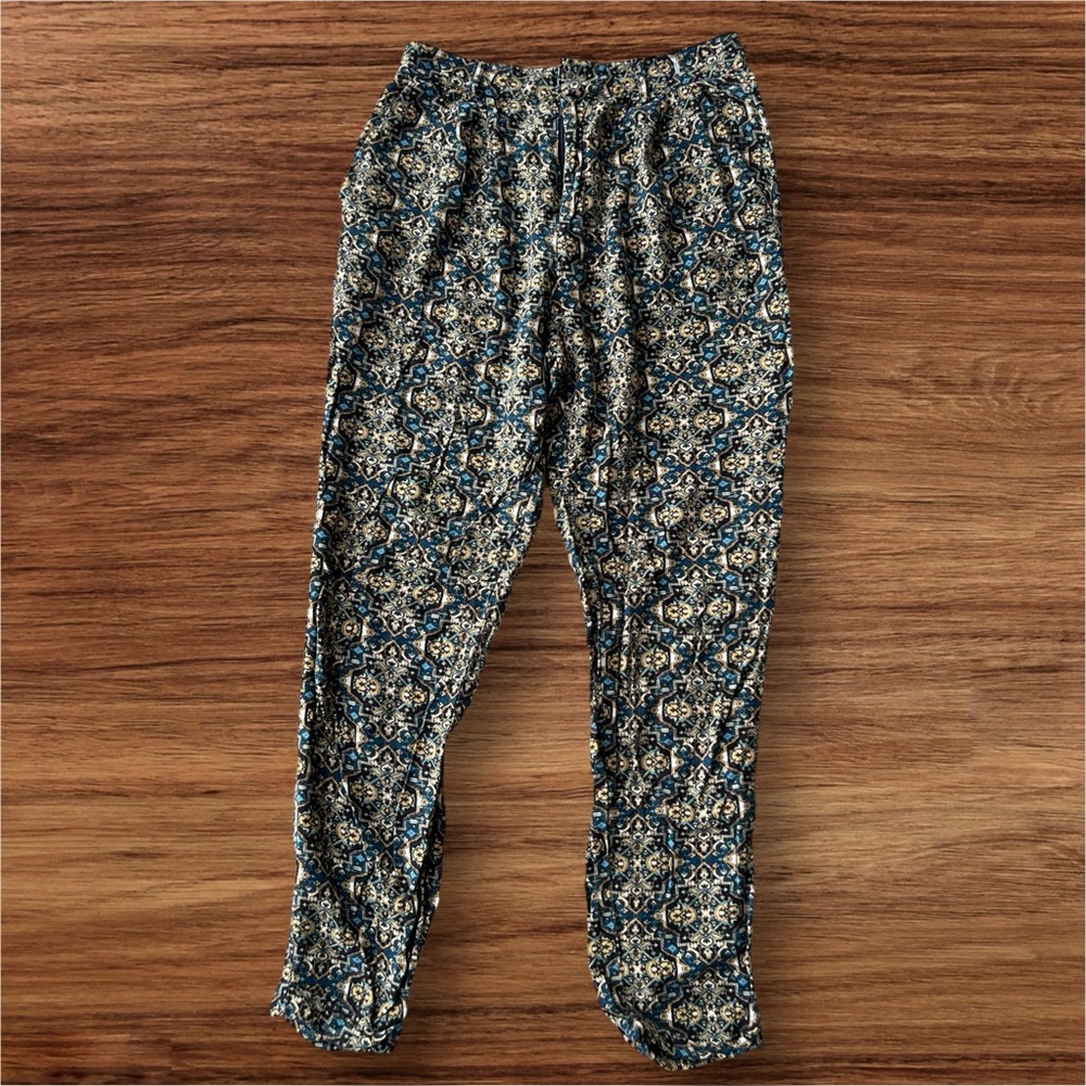 Forever 21 Boho Geometric Floral Print Pants - Vintage Moroccan Style
